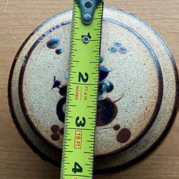 Pottery Hand Painted Mexican Stoneware Tonala Trinket Dish w/Lid Vintage - Picture 14 of 16